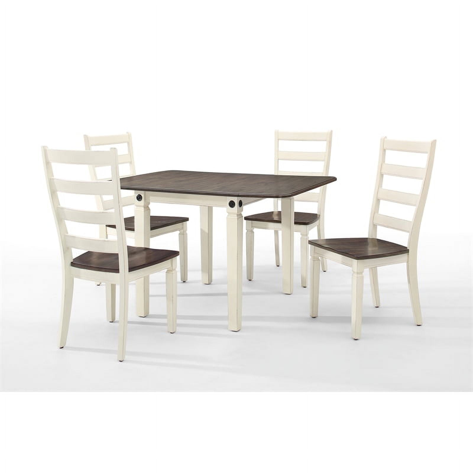 Intercon Glennwood Square Gathering Table w/Shelf, Rubbed White and Charcol finish