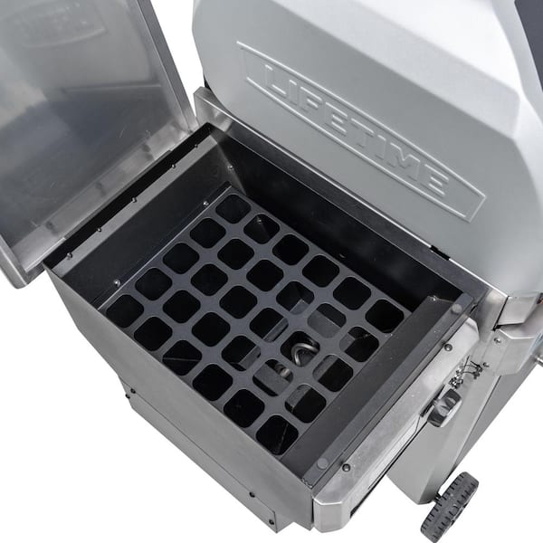 4-Burner Gas Grill and Pellet Smoker Combo in Black