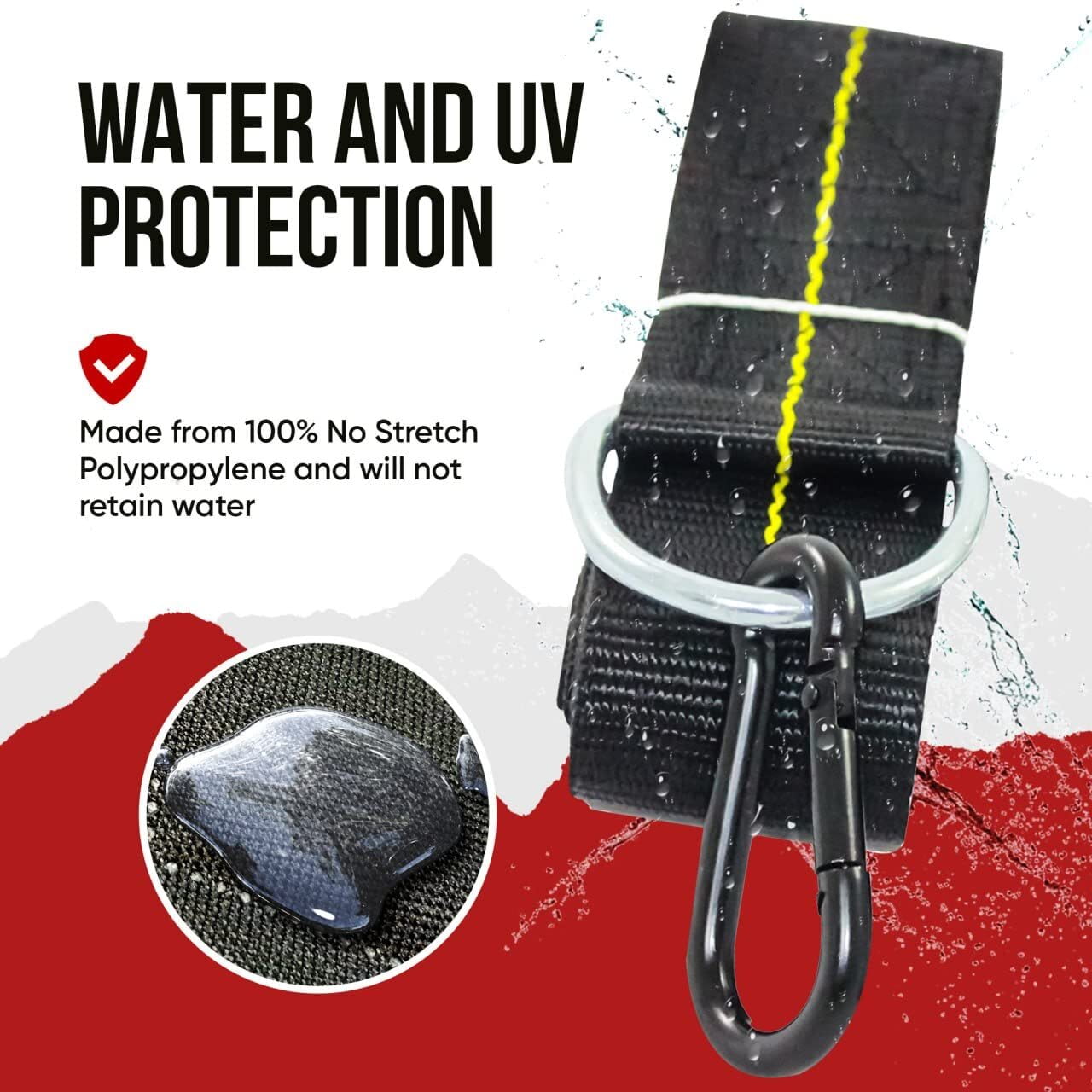 Hammock Straps - Tree Straps With Carabiner - 2 Inch X 8 Foot - Heavy Duty 4,000 lb Webbing - Hammock Tree Straps - Made in USA