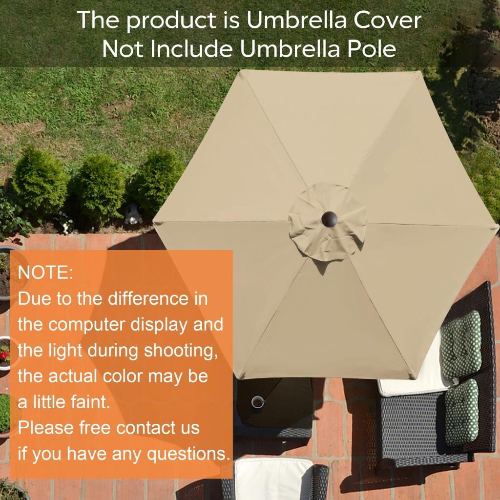 EliteShade Beige Replacement Canopy for Round 7.5FT Patio Umbrellas with 6 Ribs (Canopy Only)