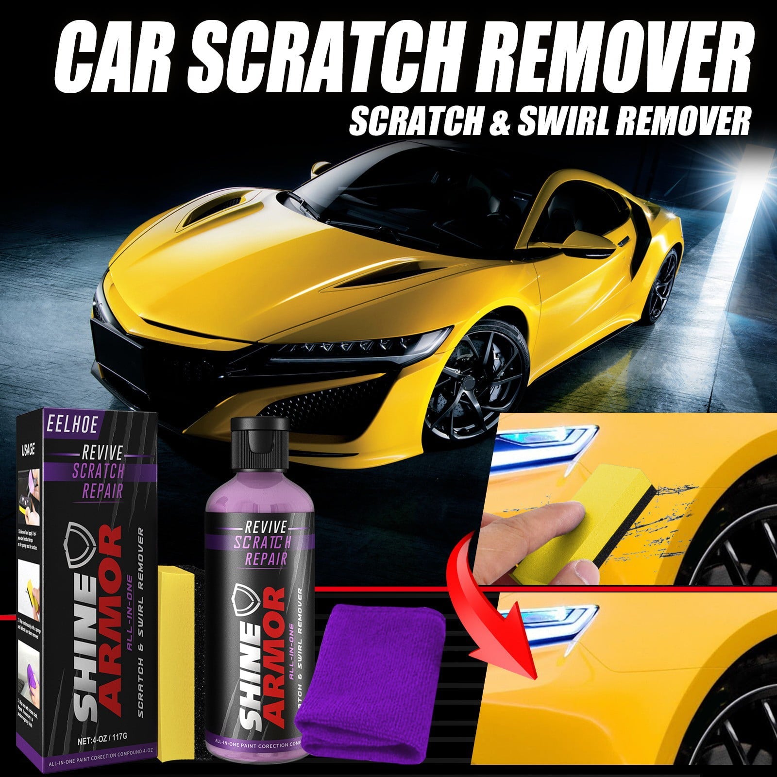 Car Scratch Remover - Ultimate Scratch and Swirl Remover - Repair Paint Scratches, Scratches, Water Spots! Car Polish Buffer Kit 100ml