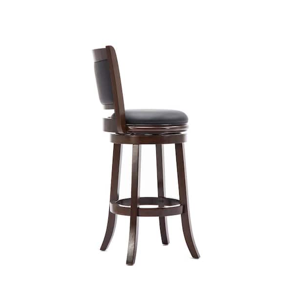 Augusta 29 in. Cappuccino Swivel Cushioned Bar Stool