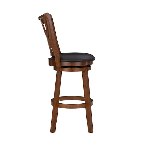 Orono Big and Tall Brown Double X Back Swivel Barstool