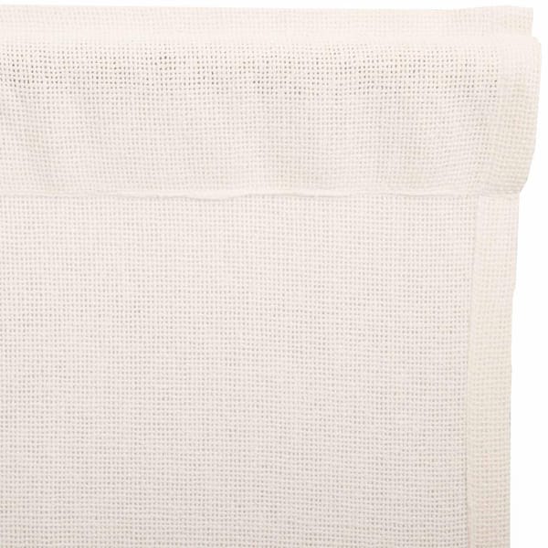 Burlap Antique White 36 in. W x 36 in. L Cotton Light Filtering Rod Pocket Curtain Window Panel Pair