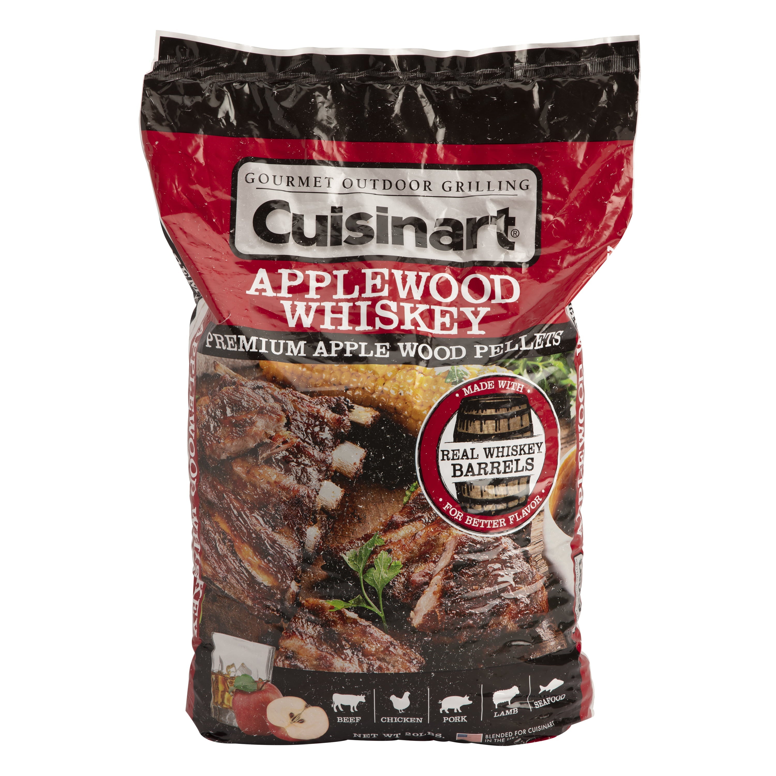Cuisinart Applewood and Whiskey Smoker Pellets, 20 lbs