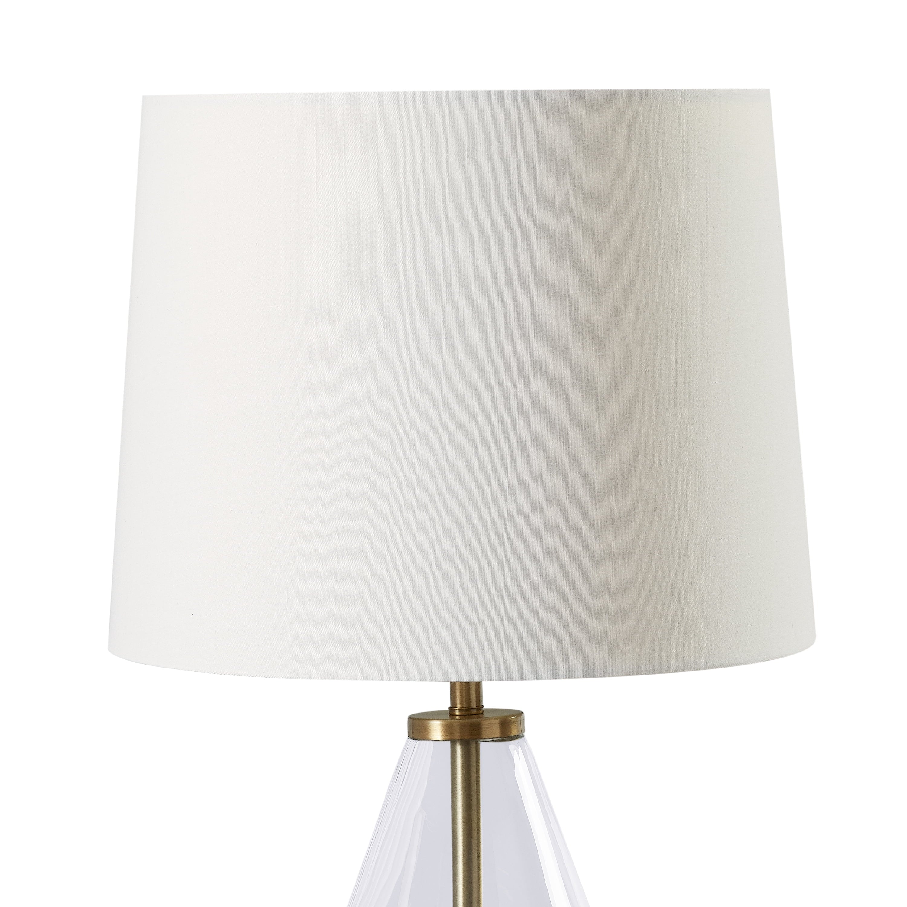 Better Homes & Gardens Glass with Brass Base Table Lamp, 18