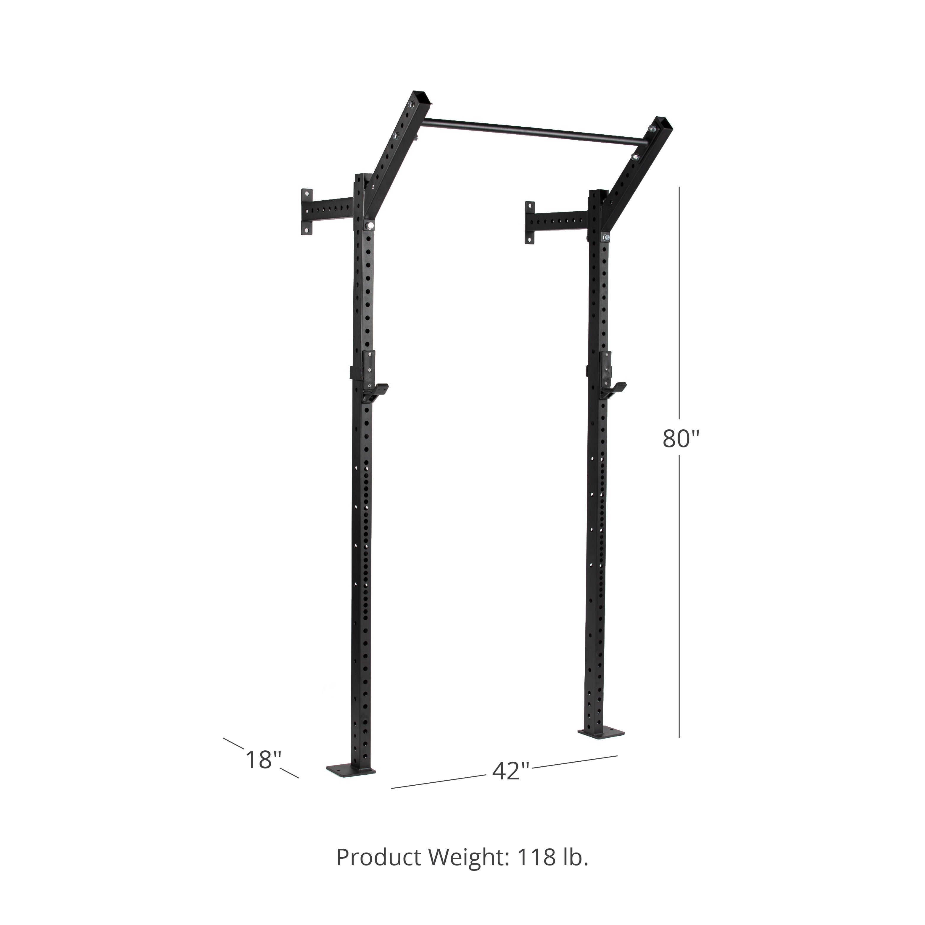Titan Fitness T-3 Series Space Saving Rack 82 in. Tall 18 in. Deep Wall Mount