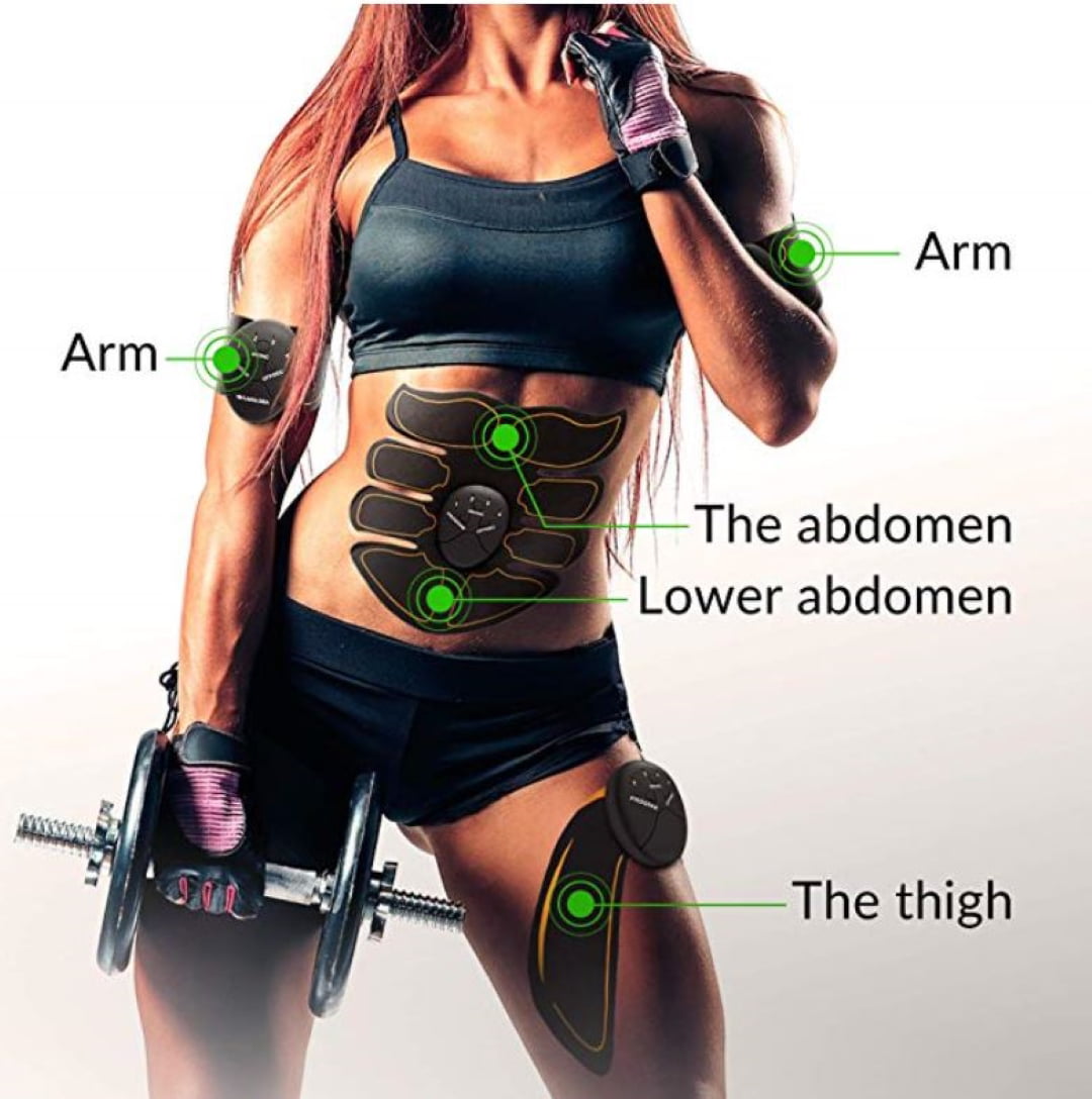 Muscle Stimulator for Abs, Arms, Hips, Back & Legs USB Rechargeable Muscle Toner Wireless Portable EMS Abdominal Toning Belt for Men and Women, Office Home Gym Fitness Equipment