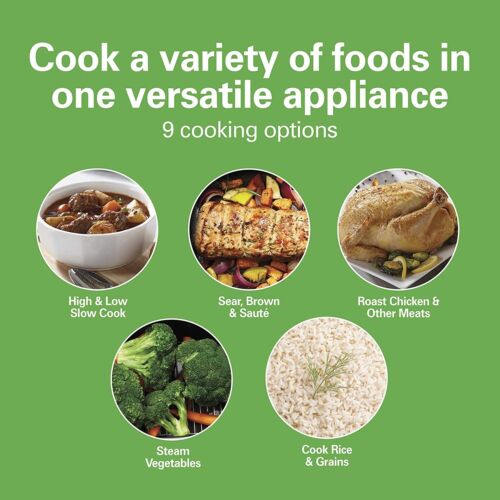 Hamilton Beach Slow Cooker 6 Quart 9 in 1 Nonstick Multi Pot Stainless Steel