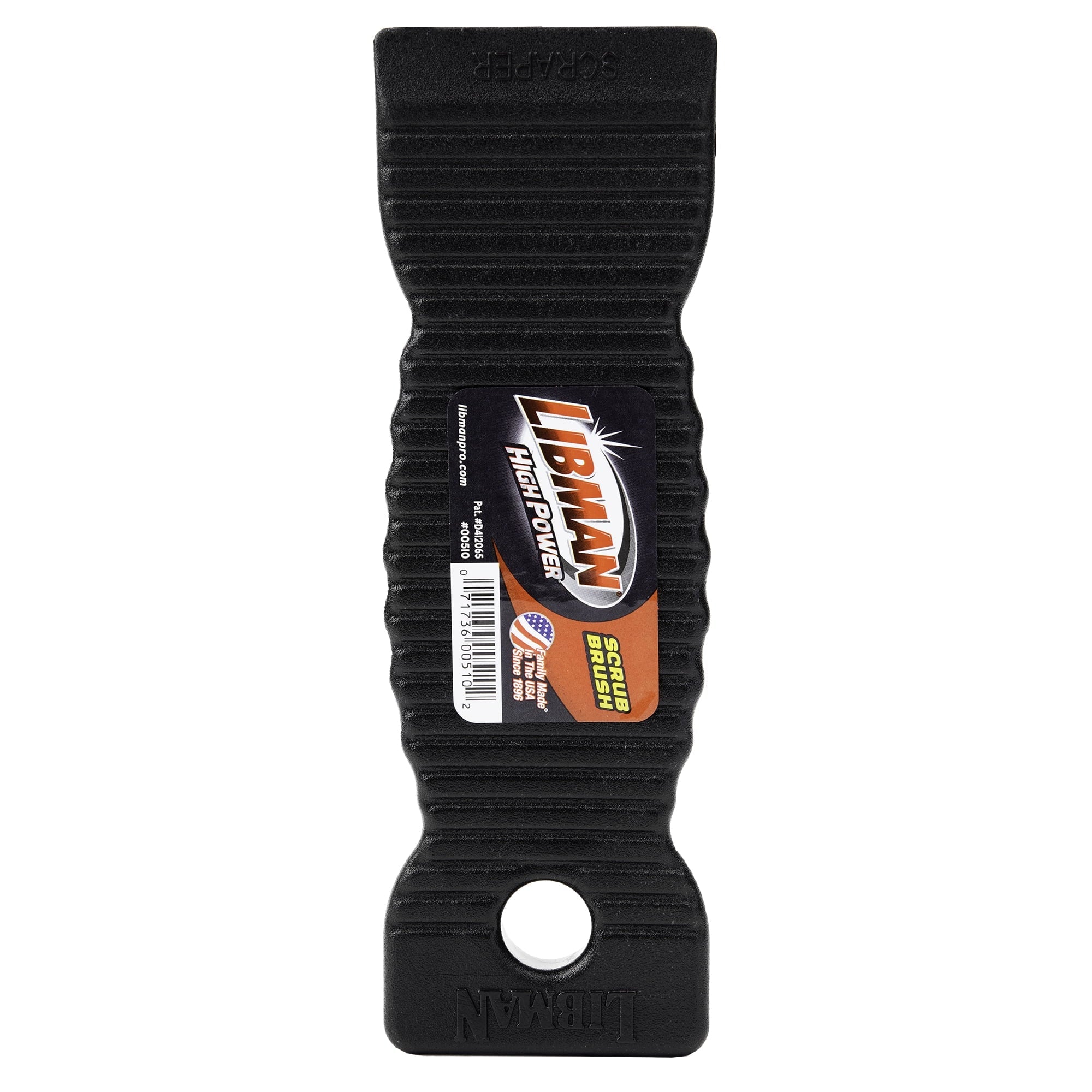 Libman High Power Scrub Brush Polypropylene Molded Block Recycled PET Scrubbing Fibbers Scraper Edge