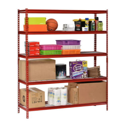 Muscle Rack Red 60"W x 24"D x 72"H 5-Shelf Steel Shelf Unit
