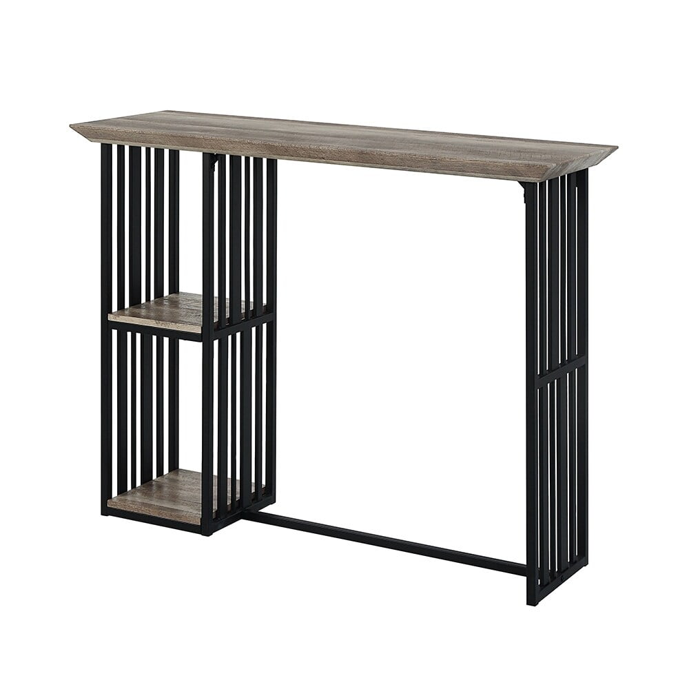 Zudora Counter Height Table in Antique Oak & Sandy Black Finish