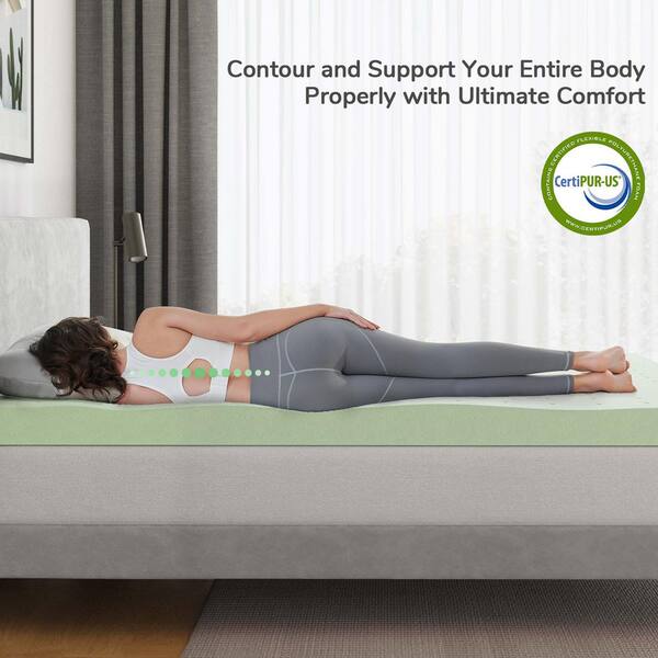 Cooling 4 in. Full Gel Foam Mattress Topper, Breathable and Hypoallergenic