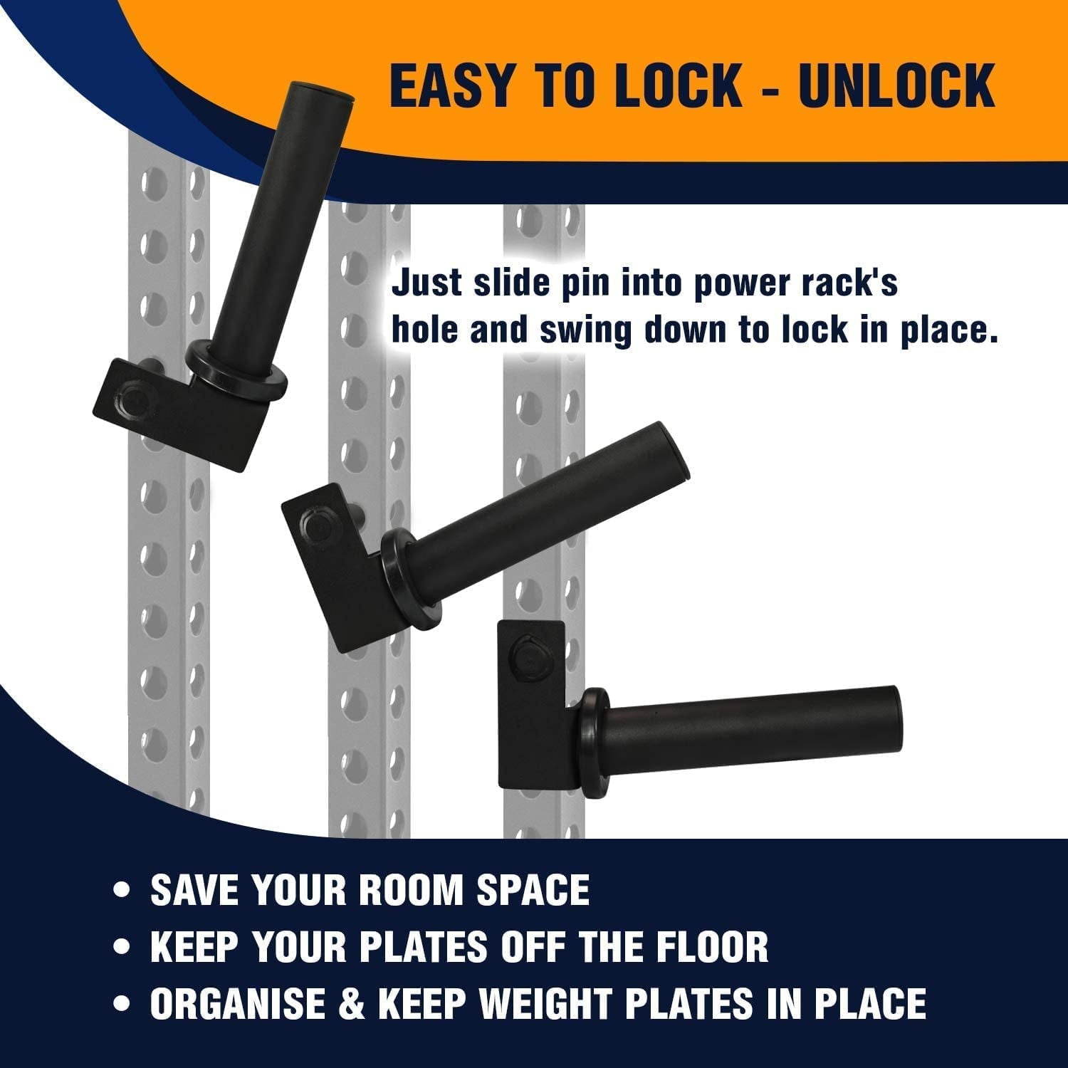 Yes4All 2x2inch Weight Holder Attachment Power Rack V1 Black