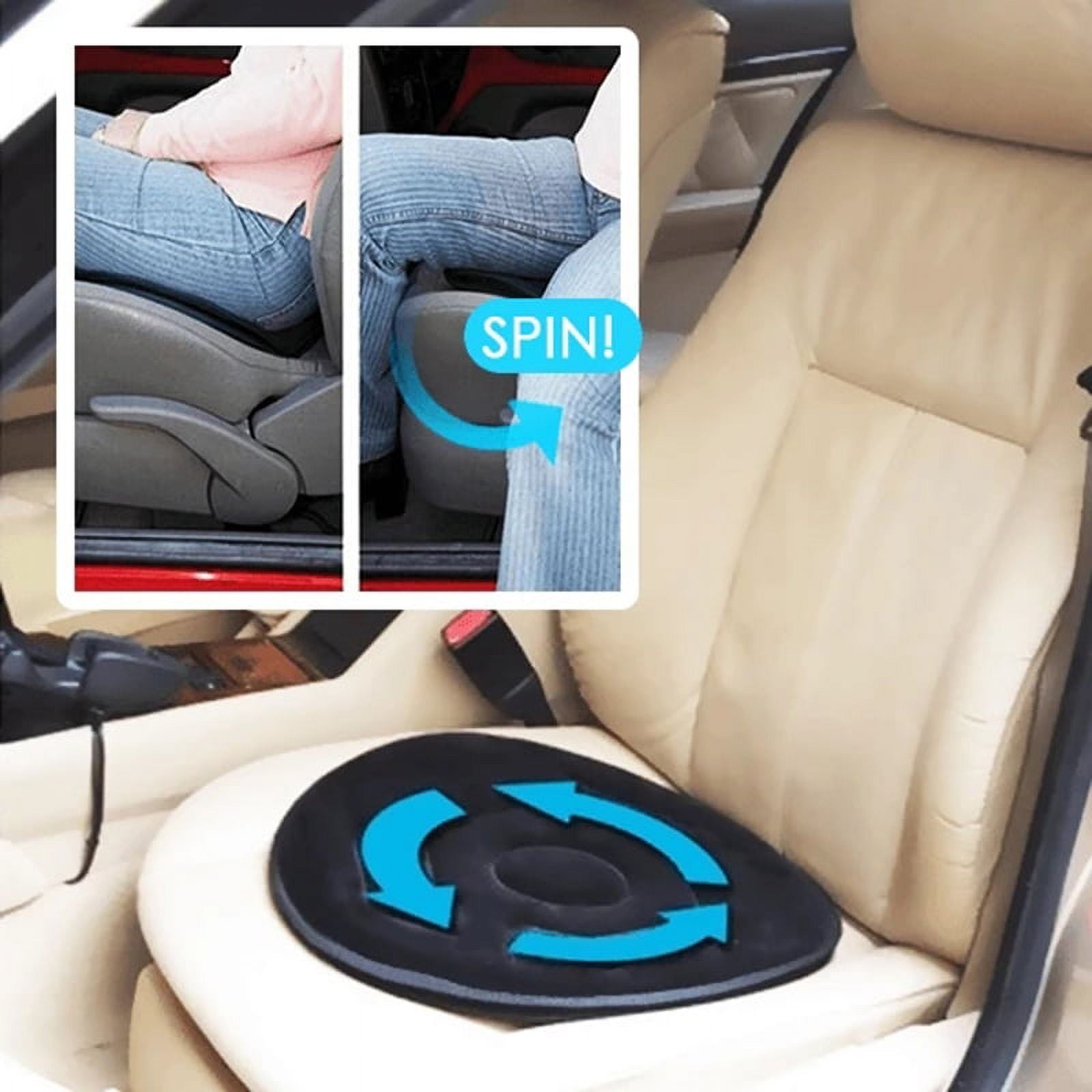 360 Degree Rotate Swiveling Car Seat Cushion Easy In Out Soft Seat Pad