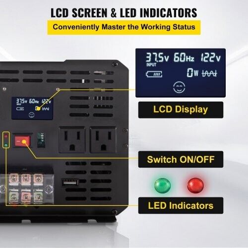 PURE SINE WAVE INVERTER - 5000 WATT - 1 YR WARRANTY - EXPRESS SHIPPING