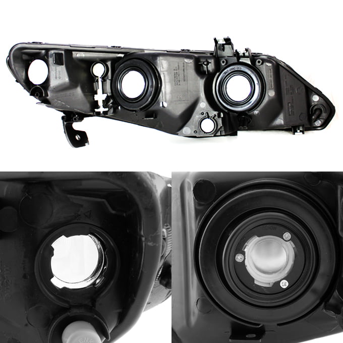 Fits Black 06-11 Honda Civic Sedan Headlights Lights Left +Right Pair 2006-2011