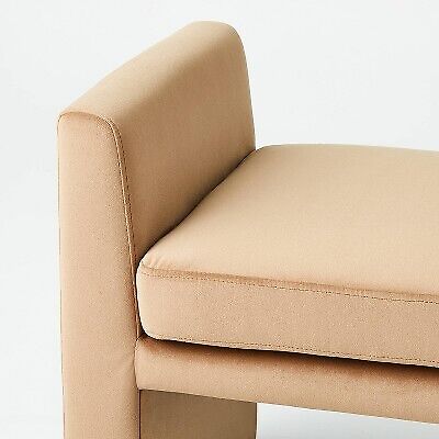 Vernon Ottoman Light Brown Velvet - Threshold designed with Studio McGee