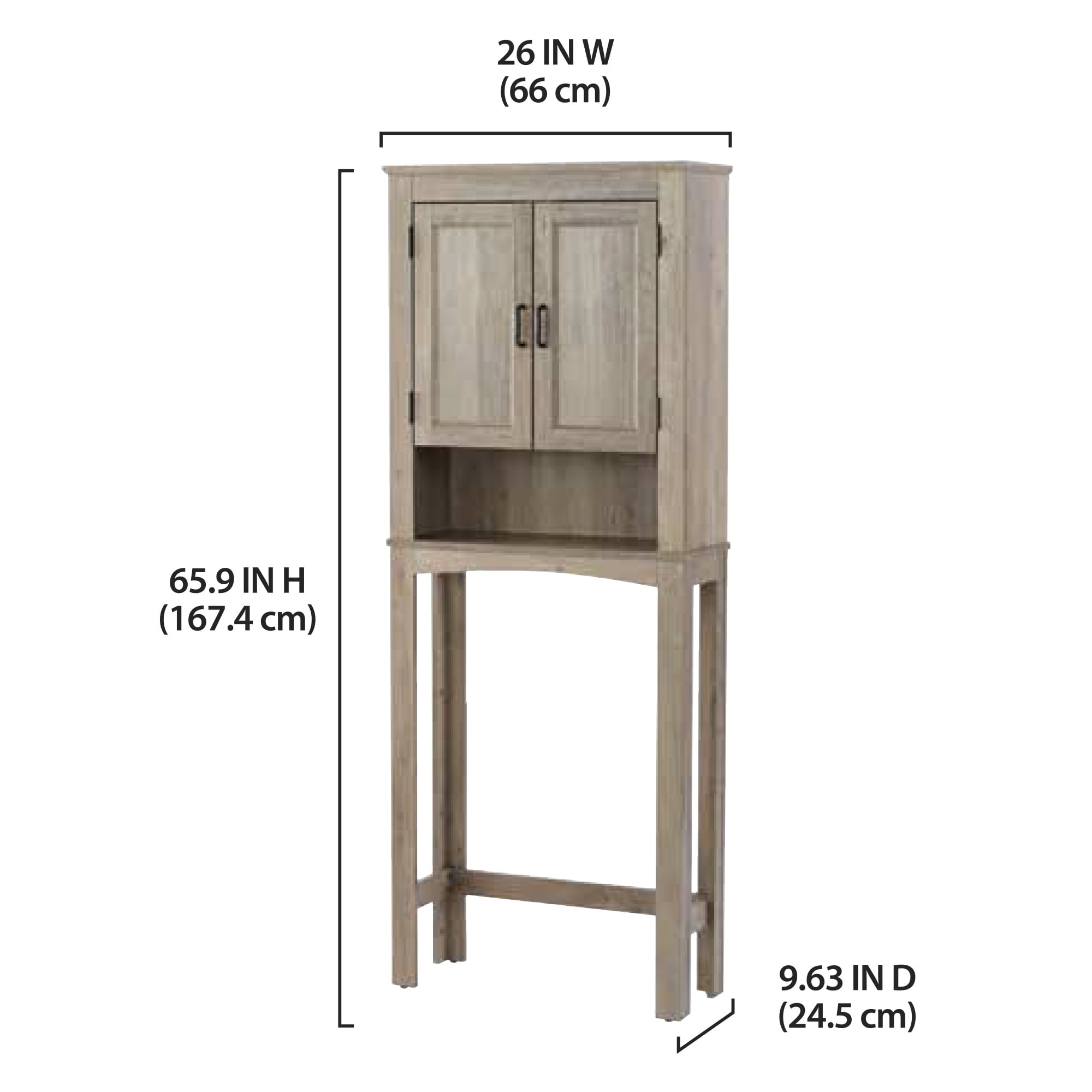 Better Homes & Gardens 26in. Over the Toilet Bathroom Space Saver Cabinet, Rustic Gray