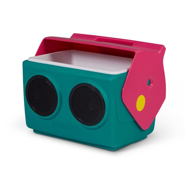 Playmate Classic KoolTunes 14 qt. Dark Jade and Magenta with Yellow Chest Cooler