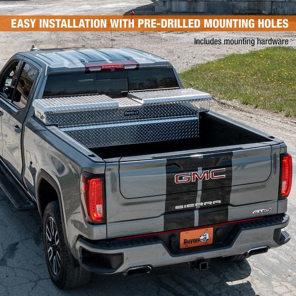18 in. x 20 in. x 71 in. Diamond Tread Aluminum Gull Wing Top Mount Truck Tool Box