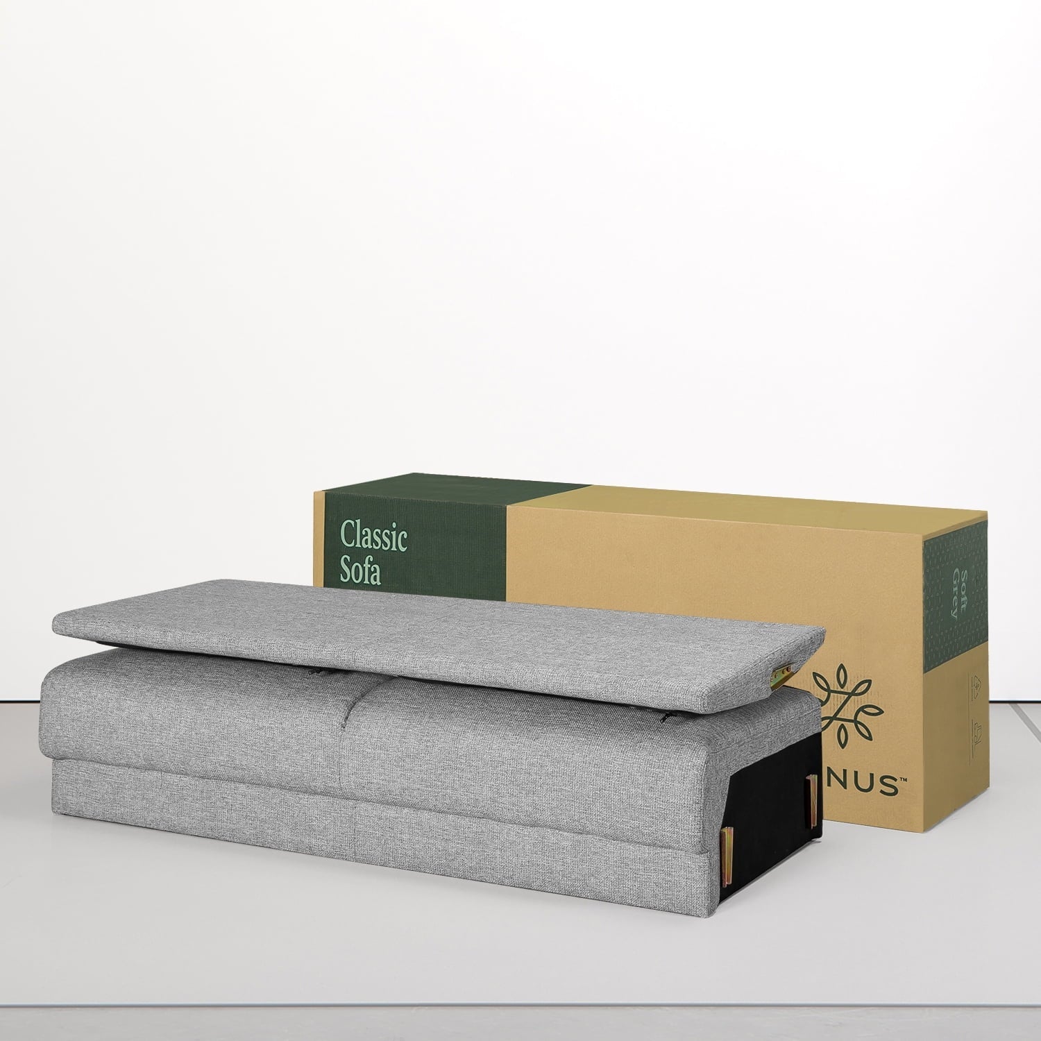 Zinus Jackie 2-Seater Loveseat, Soft Grey