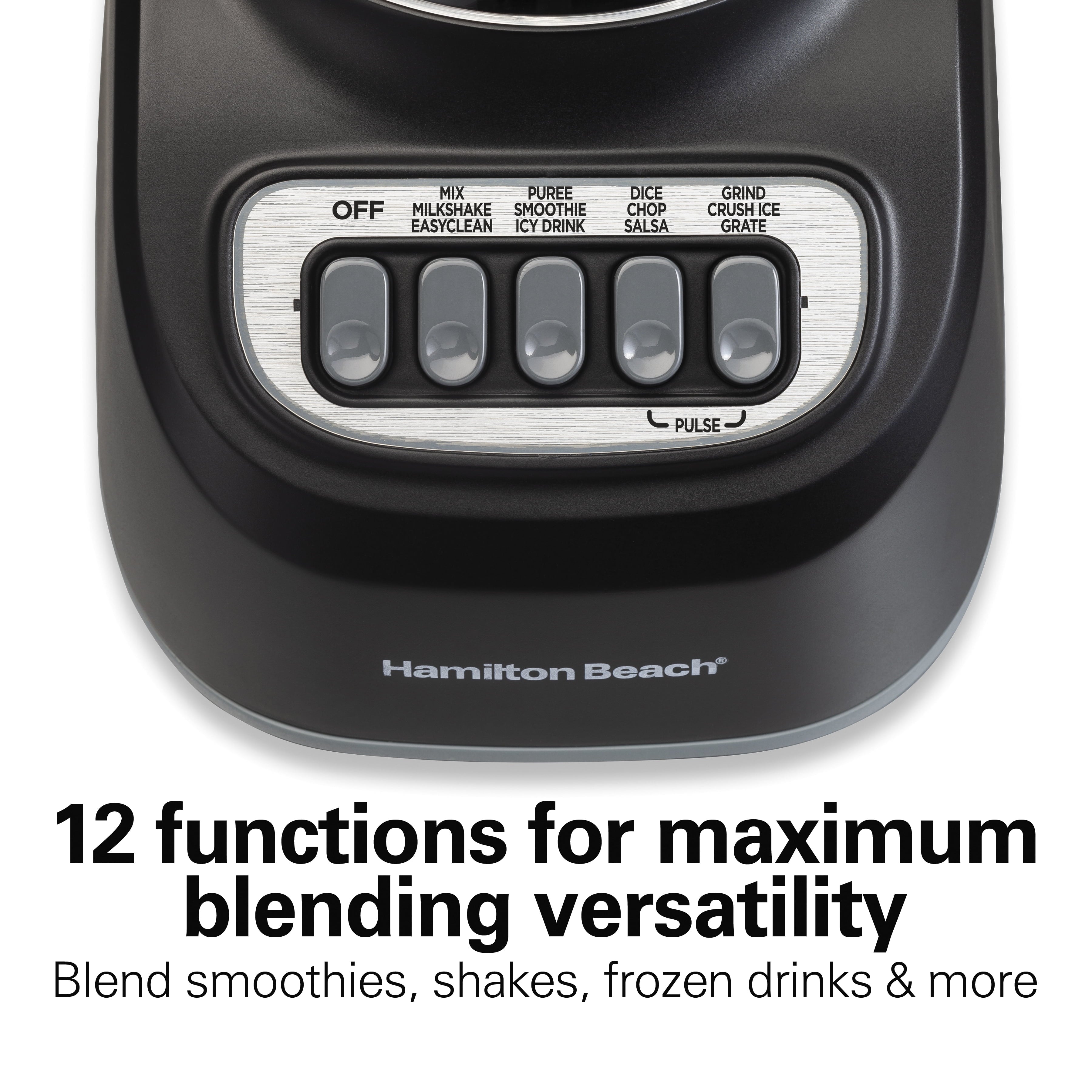 Hamilton Beach Smoothie Blender, 48 oz. Jar, 12 Blending Functions, Black, 50180F