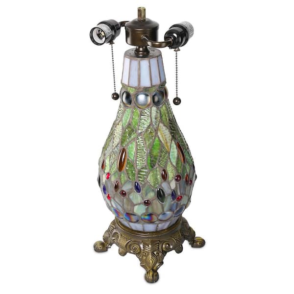 Tiffany Dragonfly 25 in. Bronze Table Lamp with Lit Base