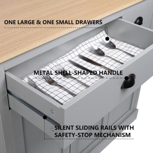 VEIKOUS Kitchen Pantry Hutch Cabinet 39.3"x 15.7"x 70.1'' Adjustable Shelve Gray