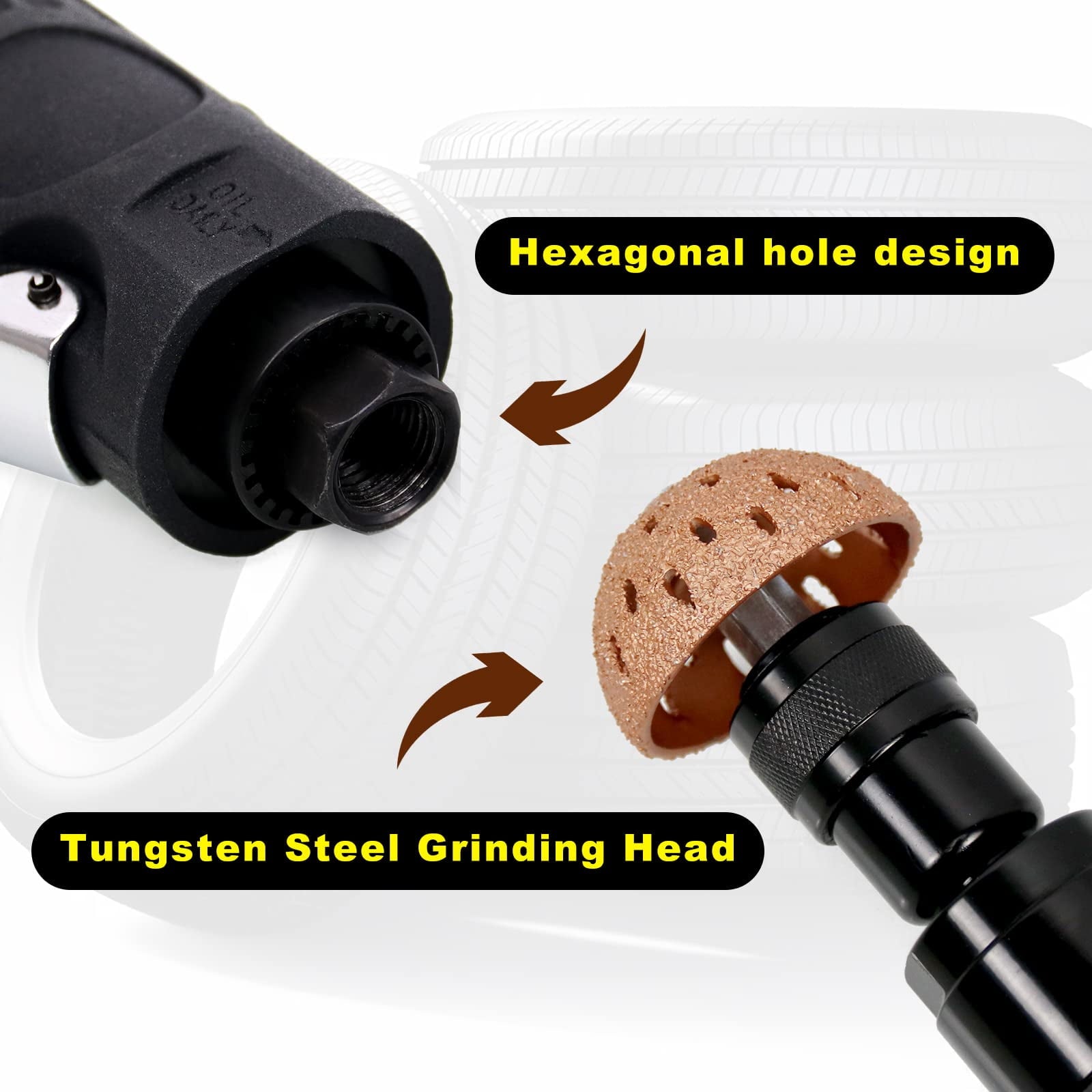 Ryanstar Racing 2500rpm Low Speed Air Tire Buffer Tire Repair Kit Polishing Cleaning Tool 35 mm