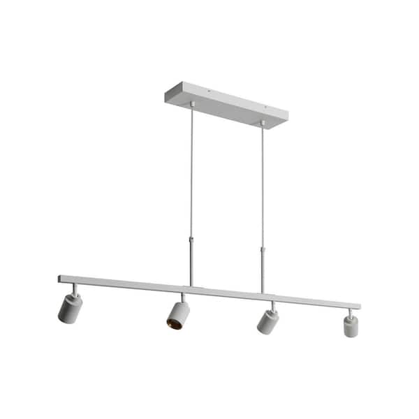 7-Watt, 3000K, 4 Heads, White And Gold, 1960 Lumens Adjustable Hanging LED Fixed Track Pendant