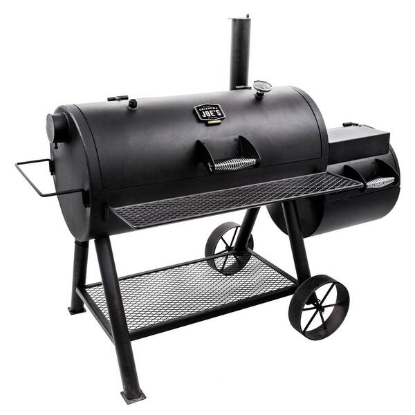 Longhorn Reverse Flow Offset Charcoal Smoker Grill in Black with 1,060 sq. in. Cooking Space