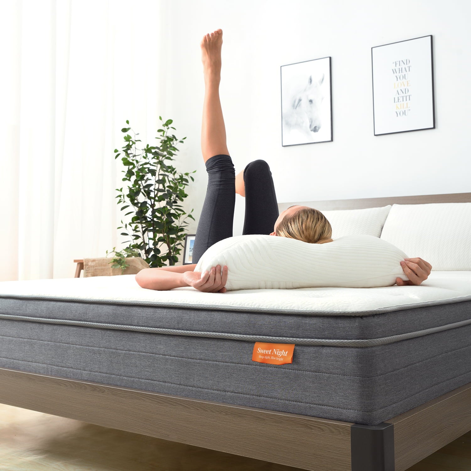 Island 10-Inch Pocket Spring Hybrid Mattress in a Box, Queen Mattress