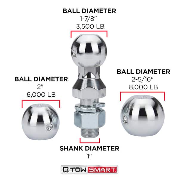 Class 3 Up to 8,000 lb. Swap-A-Ball 1-7/8 in., 2 in. and 2-5/16 in. Ball Diameter Adjustable Hitch Ball System