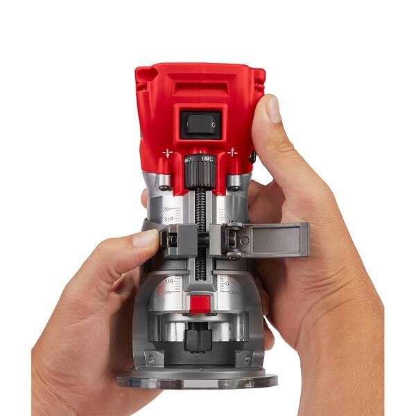 M18 FUEL 18V Lithium-Ion Brushless Cordless Compact Router w/ Compact Router Plunge Base