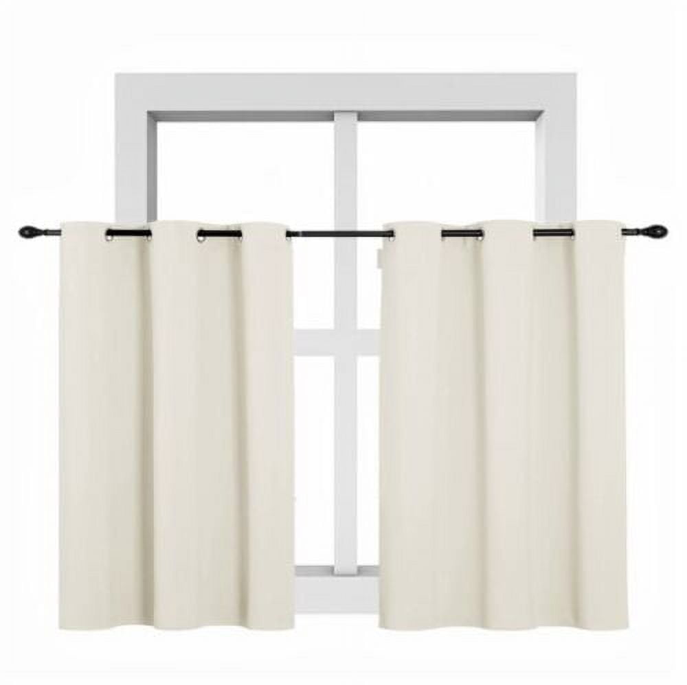 K30 2 Panels ivory color thermal short curtain blackout 100% privacy for kitchen bathroom décor with grommets top size 30