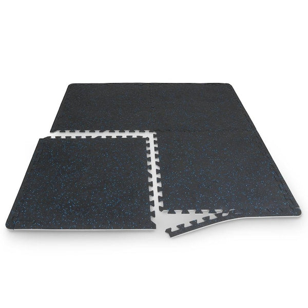 Rubber Top Exercise Puzzle Mat Blue 24 in. x 24 in. x 0.5 in. EVA Foam Interlocking Tiles (6-Pack (24 sq. ft.)