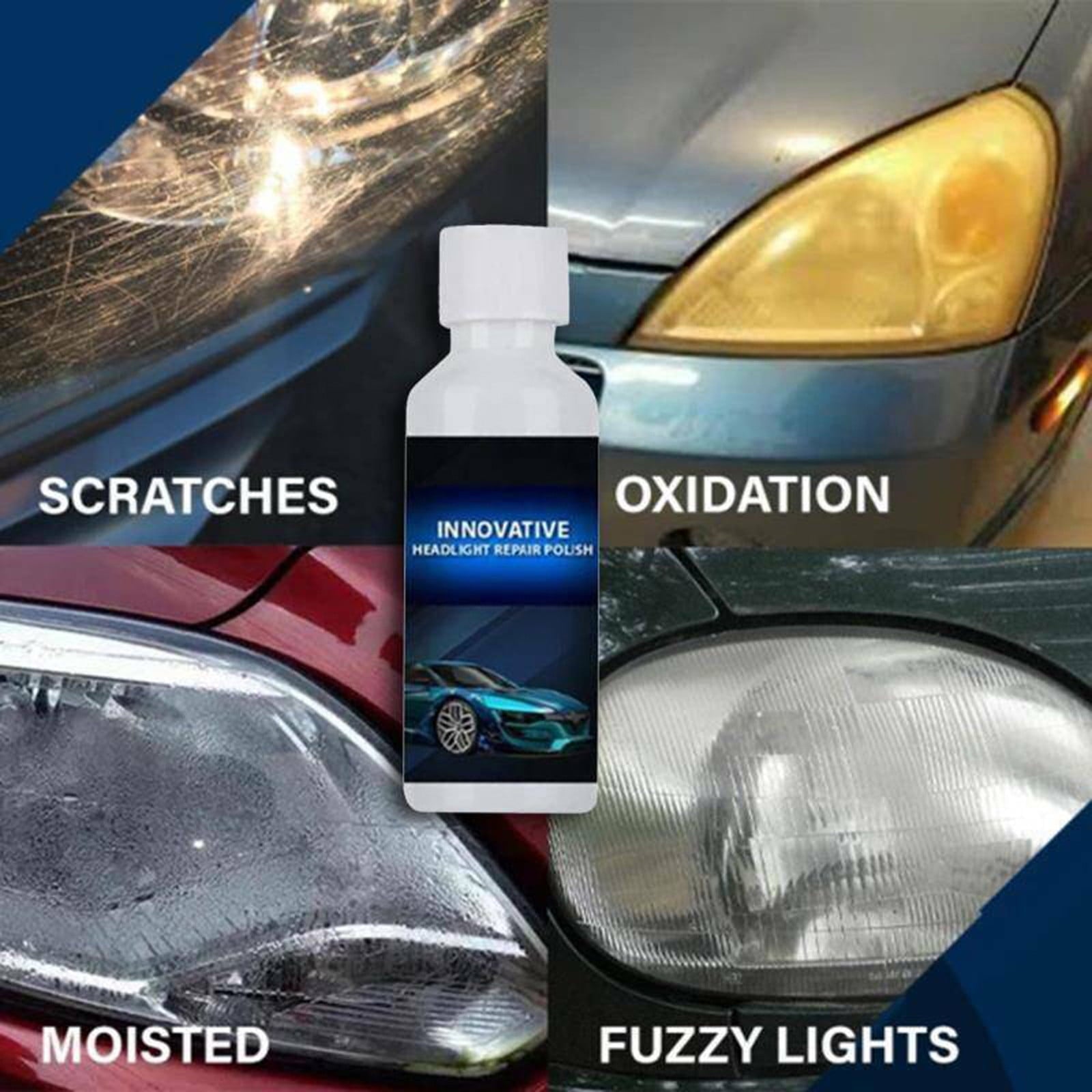 Giyblacko Cleaning brushes with handles Polish Headlight Renewals 20ml Headlight Kit Liquid Car Cleaning Cleaning Supplies