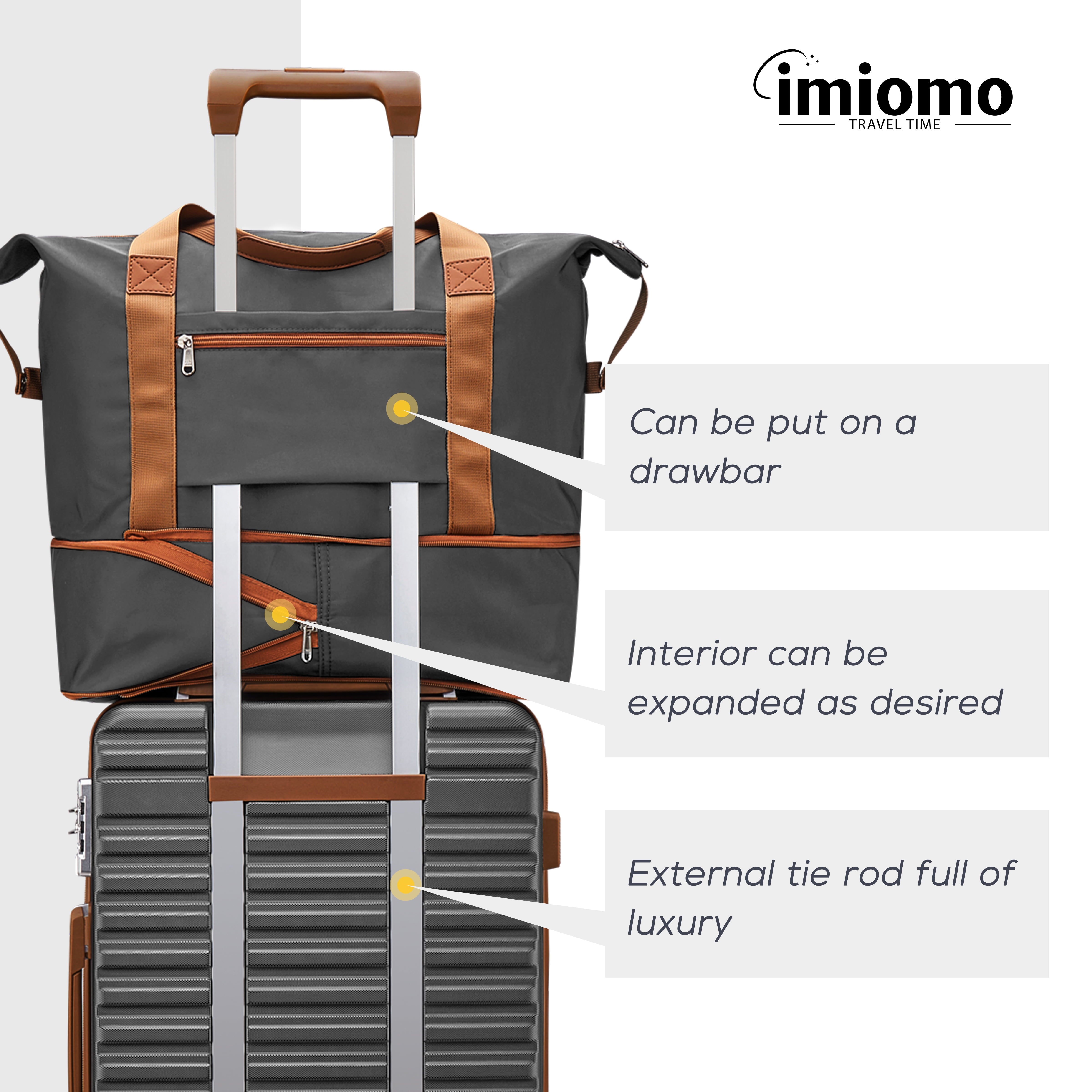 imiono Luggage Set 3-Piece Expandable Lightweight Hard Luggage Set with Swivel Wheels and TSA Lock