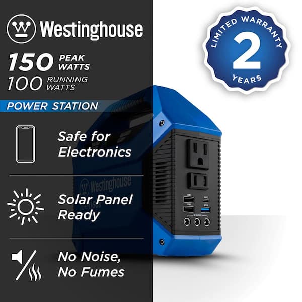 iGen160s 100/150-Watt Lithium-Ion Portable Power Station with Power Inverter, USB Port, Flashlight & Solar Panel Ready