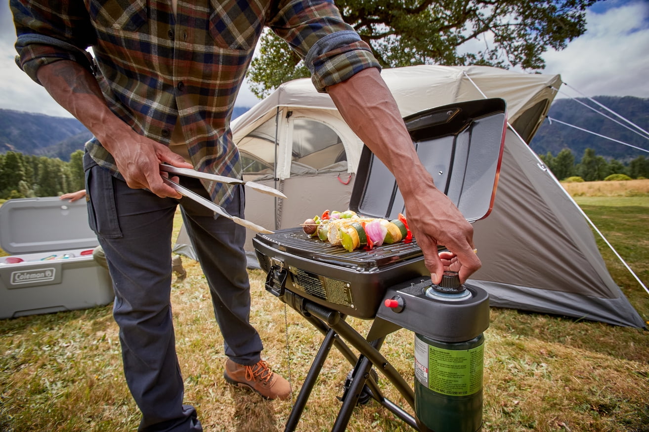 Portable Sportster 1-Burner Propane Grill with 11,000 BTUs, Red