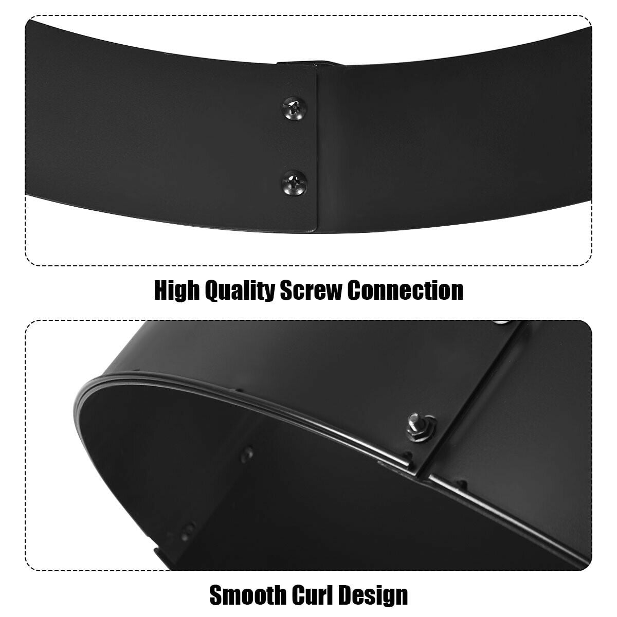 Gymax 36 Inch Round Steel Fire Pit Ring Liner DIY Wood Burning Insert