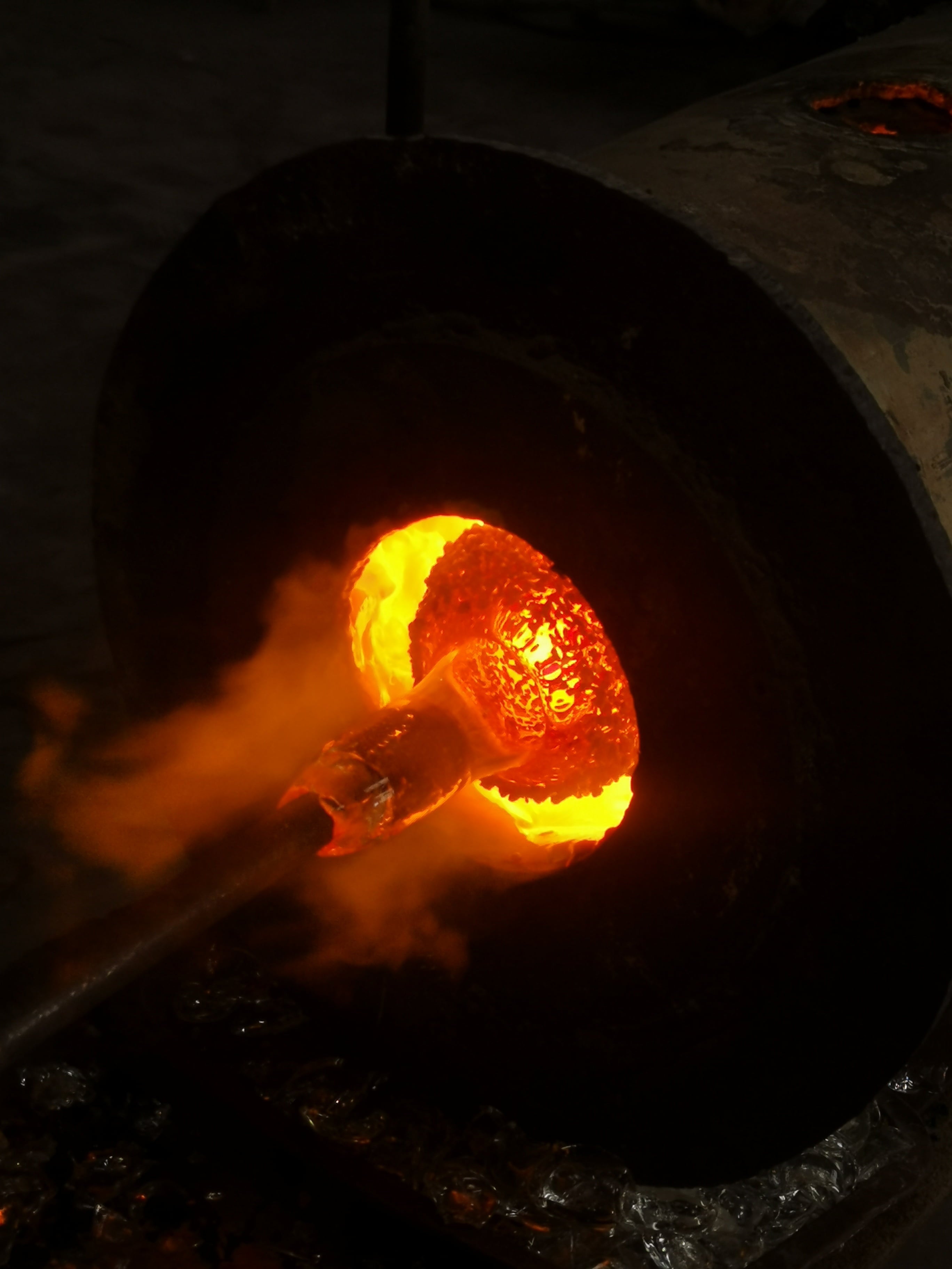 Griffin Products 38 oz. Green Hand-Blown Glass Hummingbird Feeder