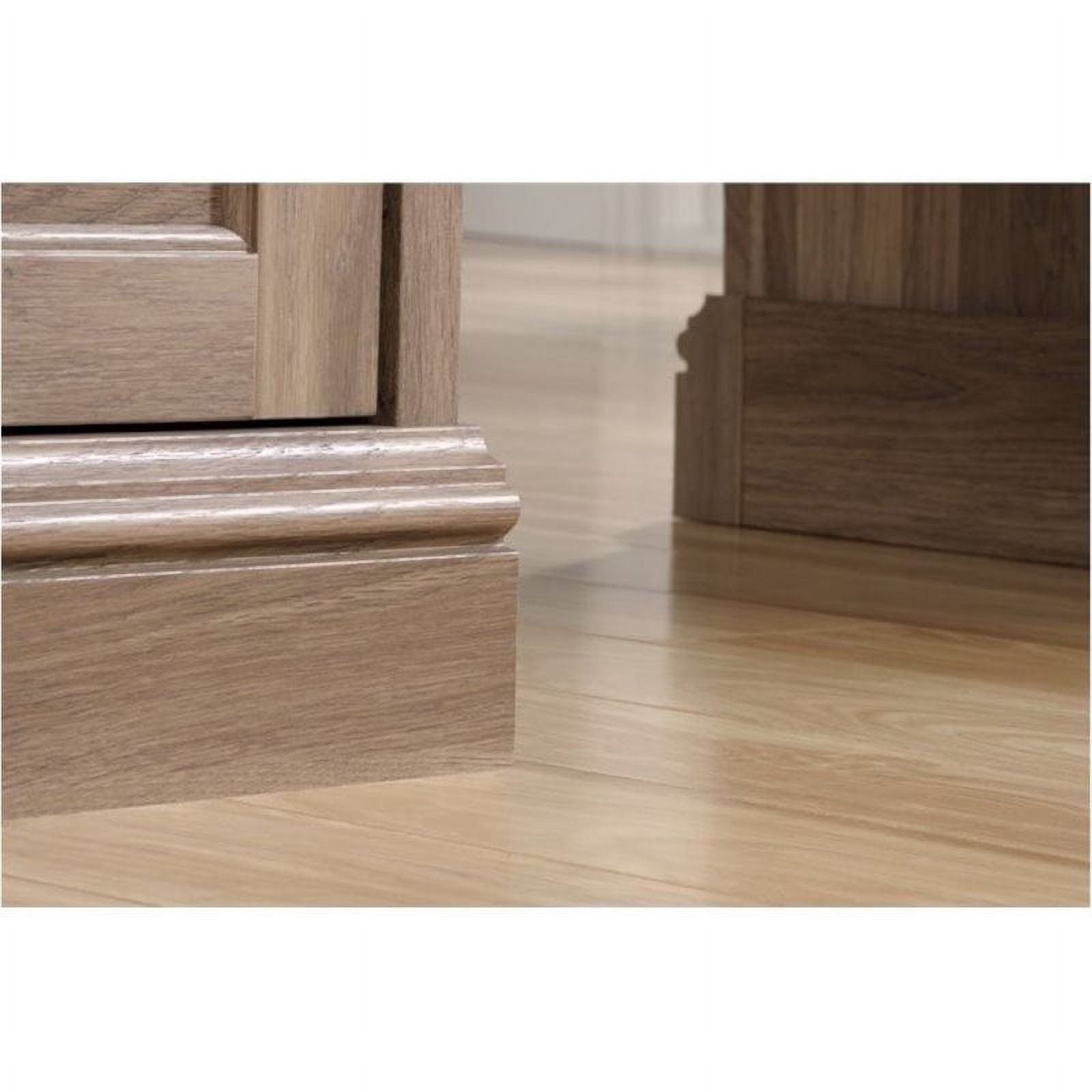 Bowery Hill Traditional Wood Executive Desk with File Drawer in Salt Oak