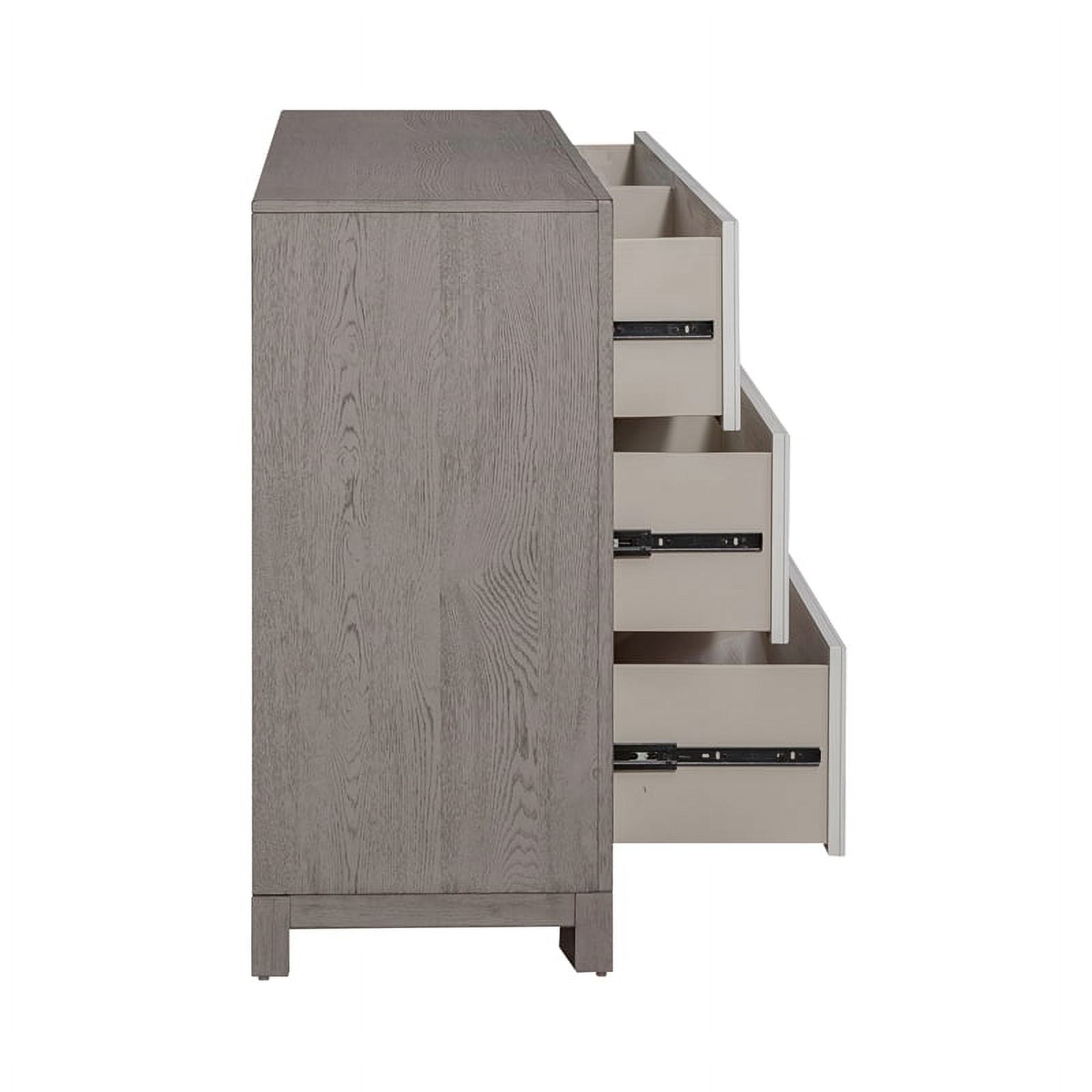 Palmetto Heights 6 Drawer Dresser in Shell White and Driftwood Finish