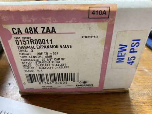 NEW EMERSON CA 47K ZAA THERMAL EXPANSION VALVE PN 0151R0001 3 TON KIT
