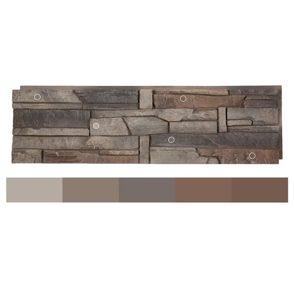 Stacked Stone Kenai 12 in. x 42 in. Faux Stone Siding Panel