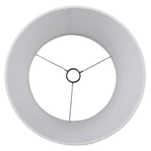 Mix and Match 14 in. Dia x 10 in. H White Linen Blend Drum Table Lamp Shade