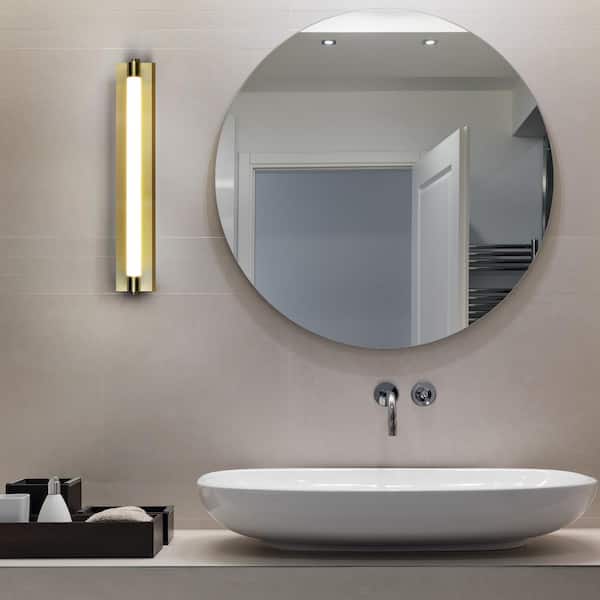 Procyon 24 in. ETL Certified Integrated LED ADA Compliant Bathroom Lighting Fixture in Antique Brass