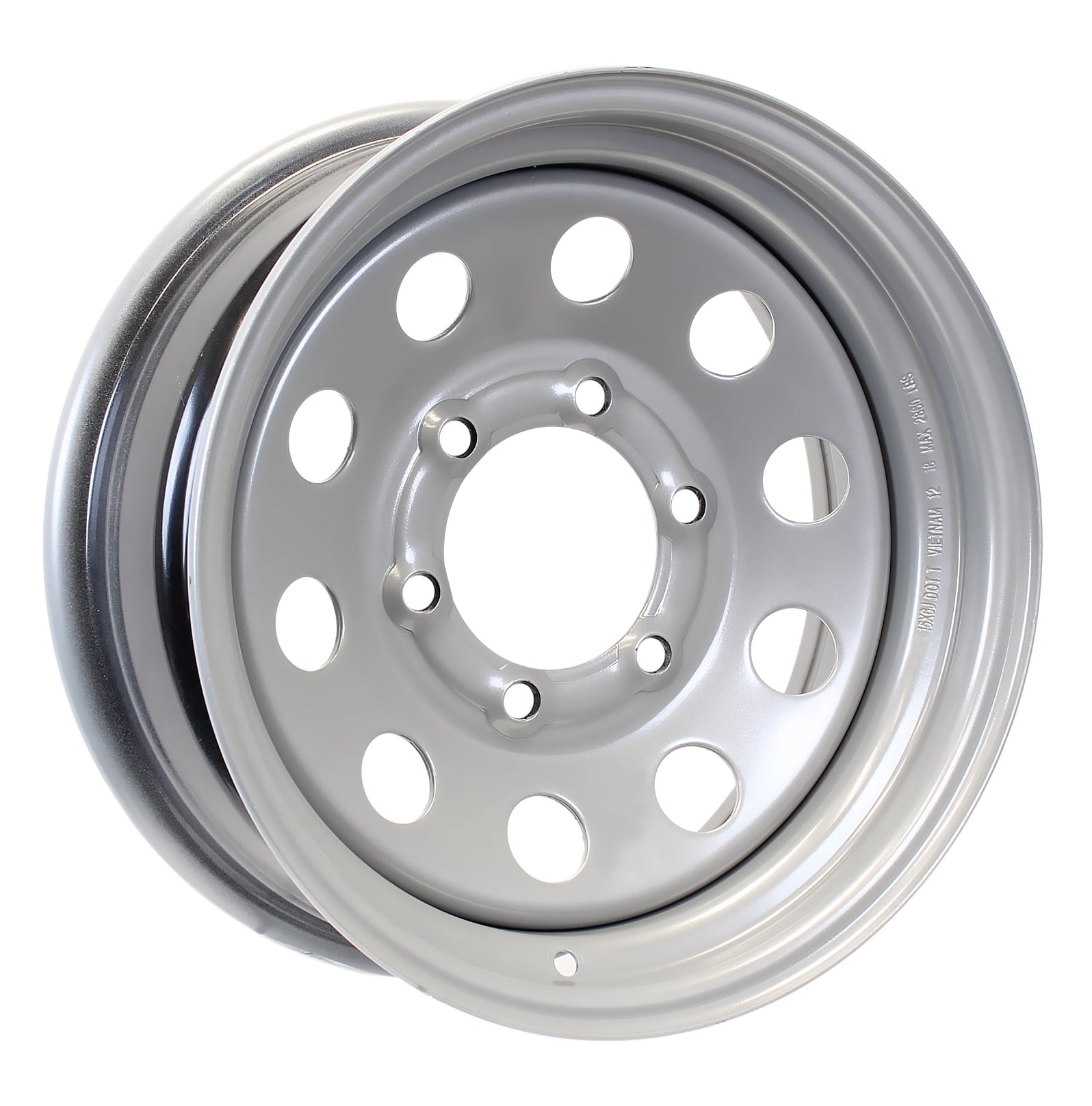 2-Pack eCustomrim Trailer Rim Wheel 15X6 6 Lug On 5.5 in. Center Silver Modular